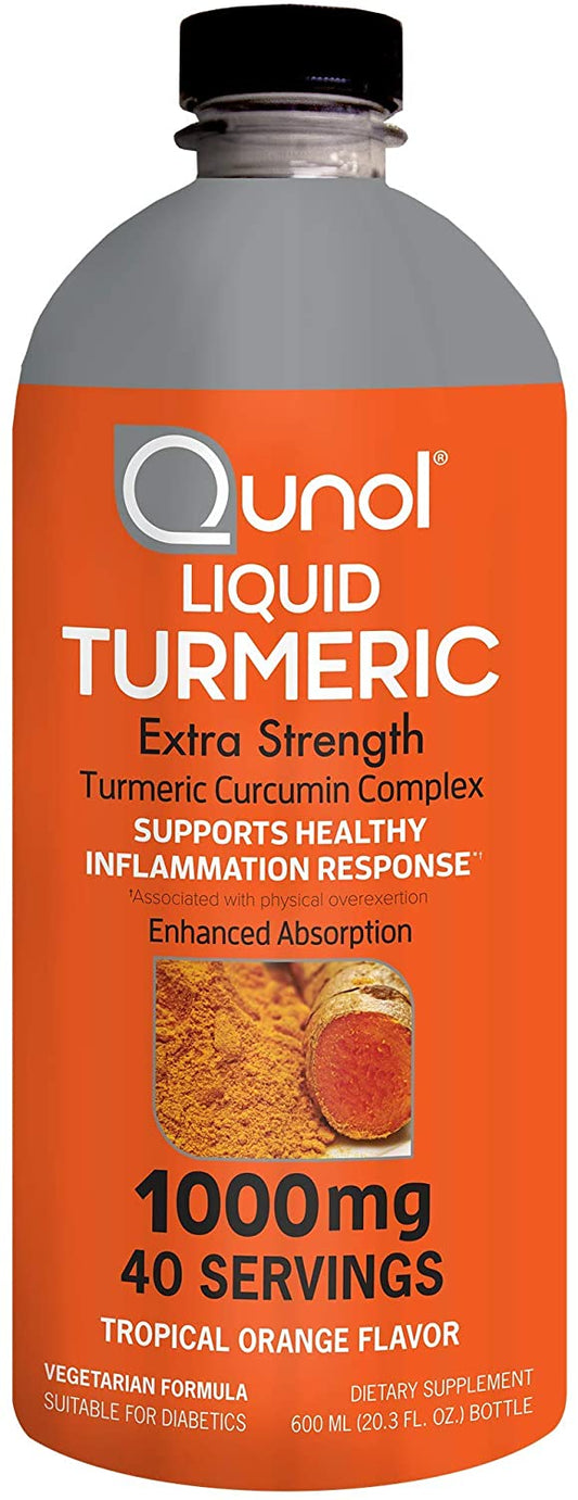 Qunol Liquid Turmeric Curcumin Complex Extra Strength 1000 mg Tropical Orange Flavor