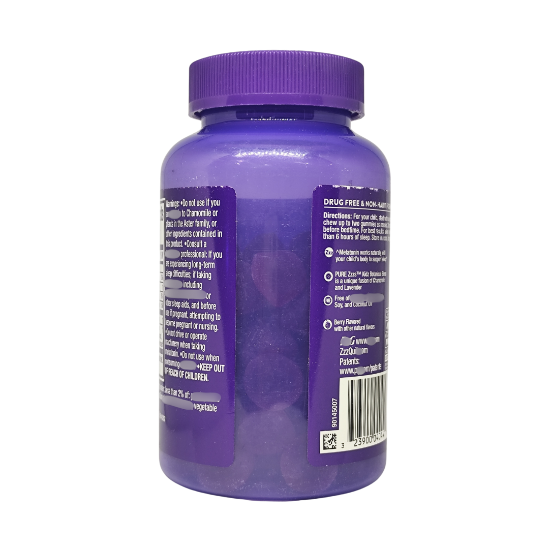 Vicks Pure Zzzs Kidz Melatonin + Chamomile & Lavender, 72 Gummies