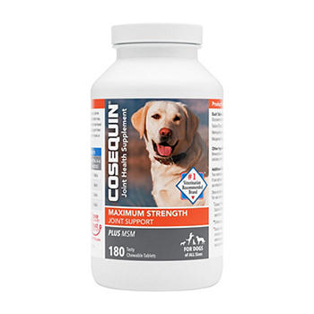 Nutramax Cosequin Maximum Strength Joint Support plus MSM for Dogs, 180 Tasty Chewable Tablets