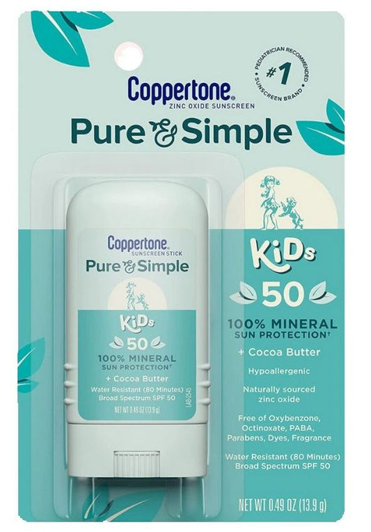 Coppertone Pure & Simple 100% Mineral Sun Protection + Cocoa - 13.9g