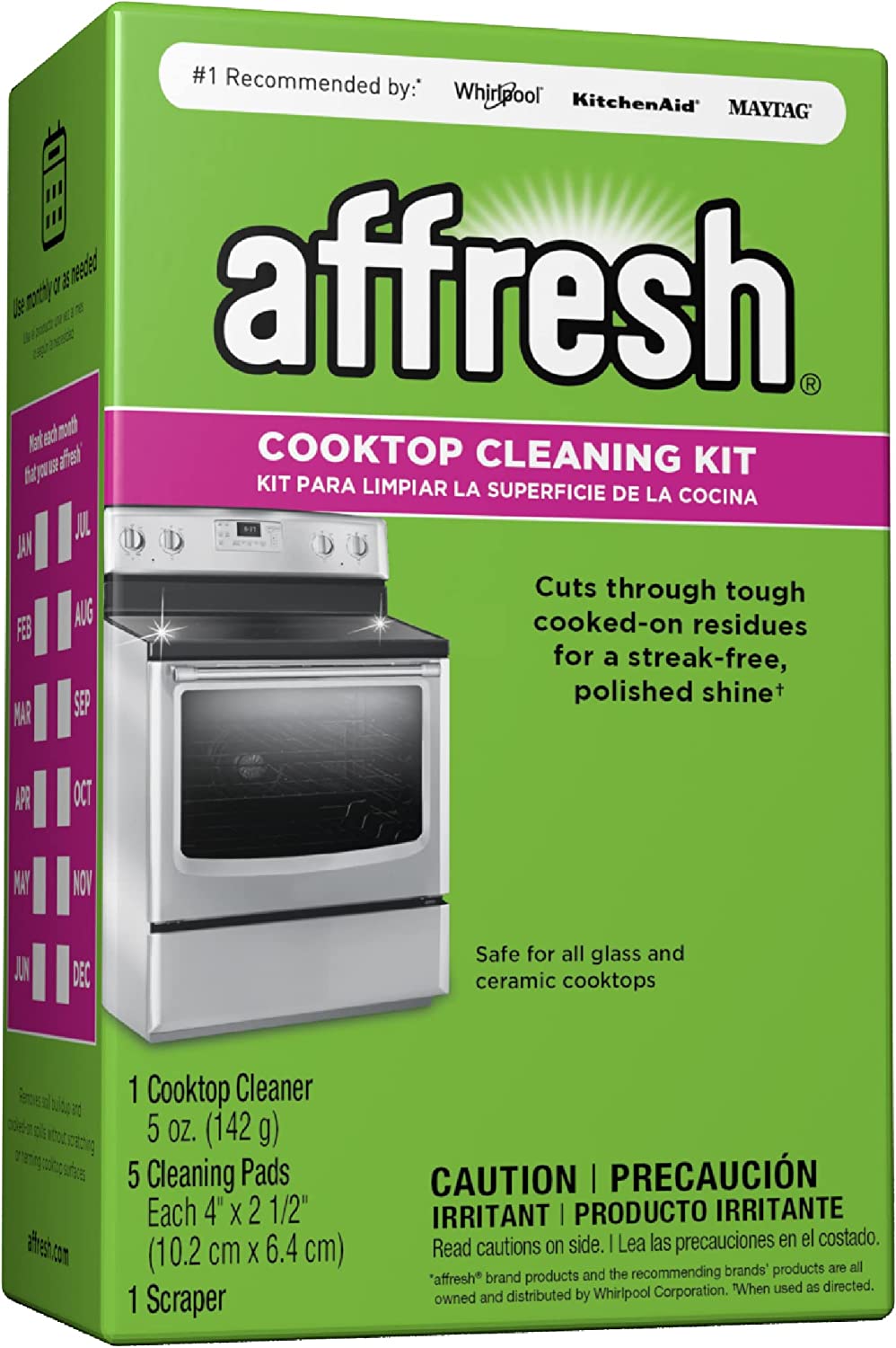 Affresh Cooktop Cleaning Kit With 1 Cooktop Cleaner, 5 Cleaning Pads And 1 Scraper
