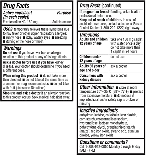 HealthA2Z Non - Drowsy Allergy Relief 124 Caplets