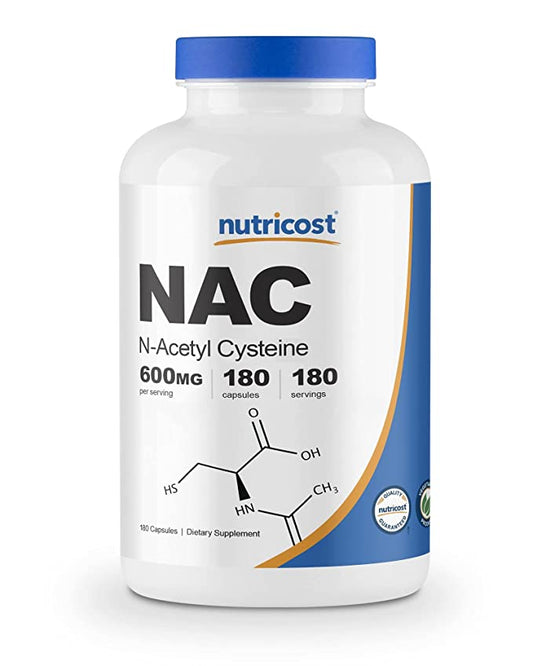 Nutricost N-Acetyl L-Cysteine 600mg Dietary Supplement 180 Capsules