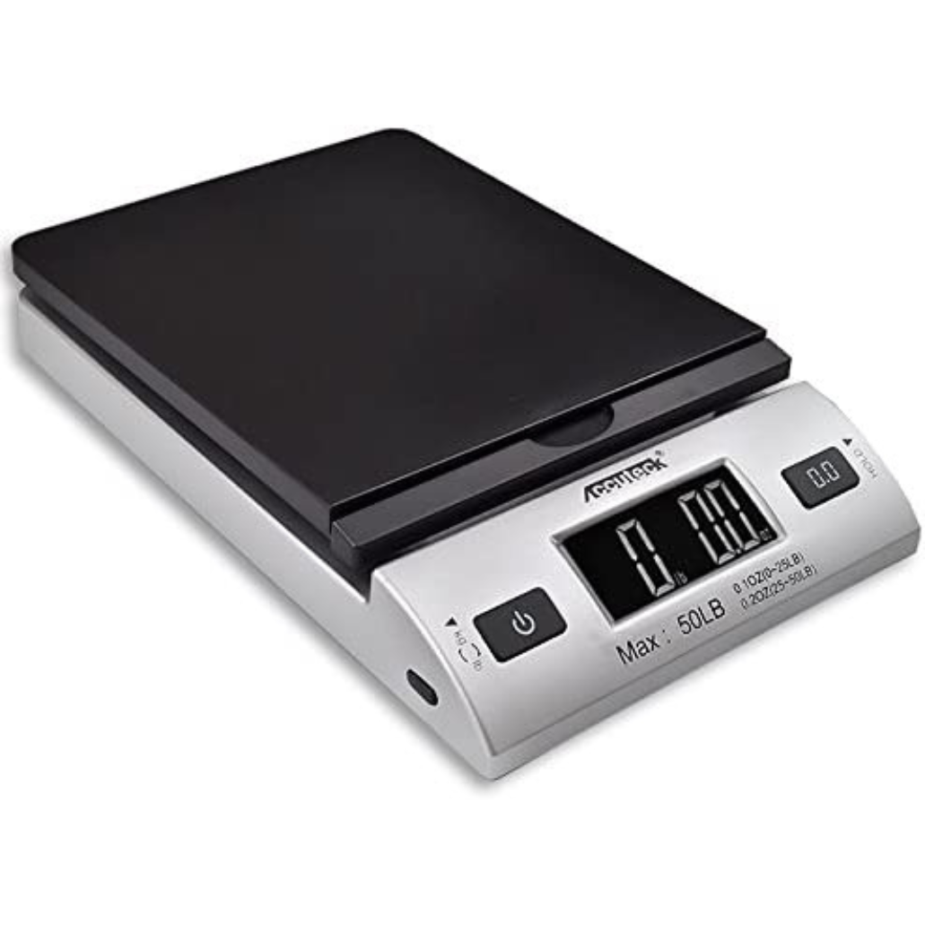 ACCUTECK All In One Series Digital Shipping Postal Scale With AC Adapter Silver (W-8250-50BS) 1 Ct