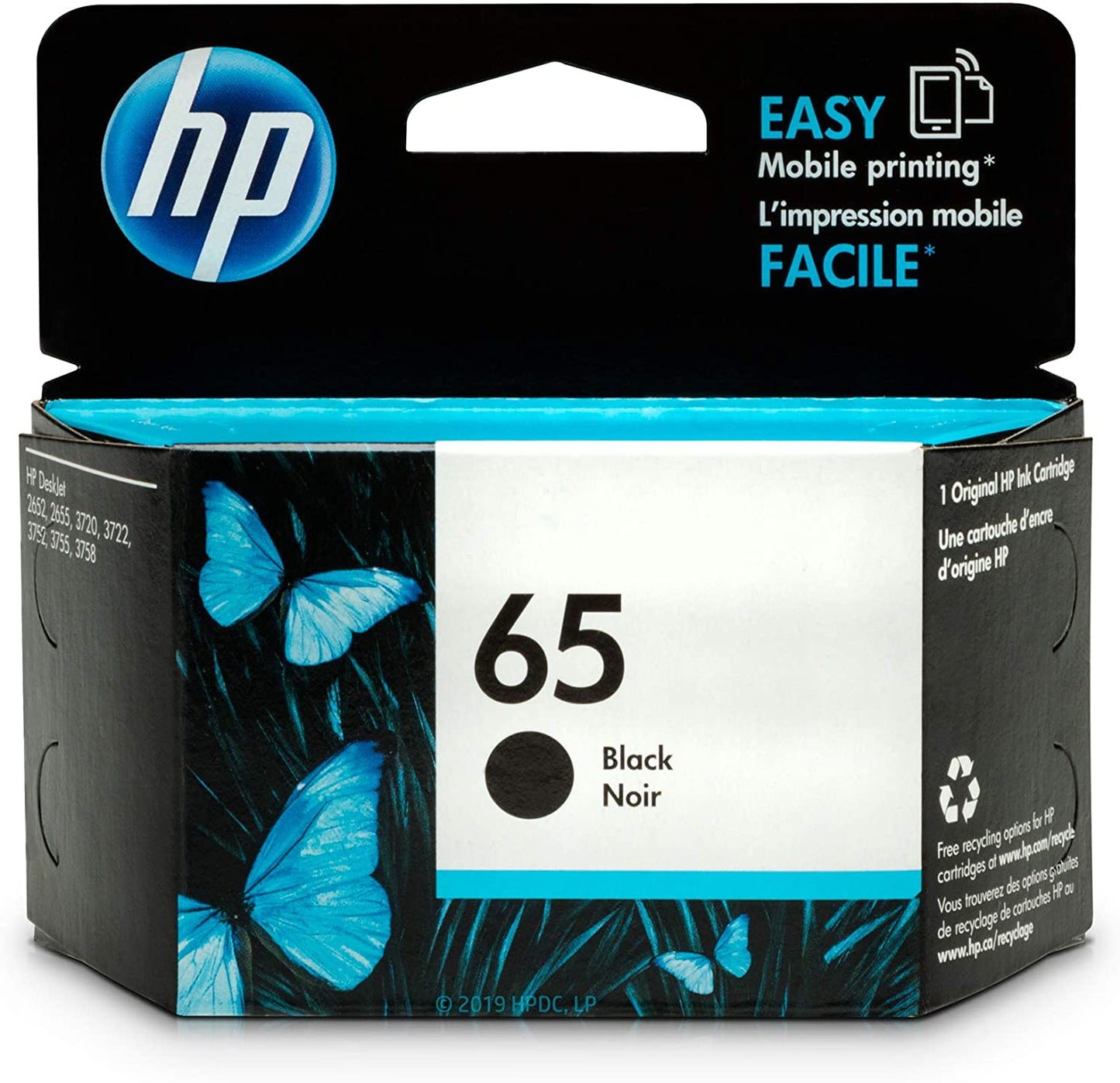 HP 65 Ink Cartridge, Black N9K02AN