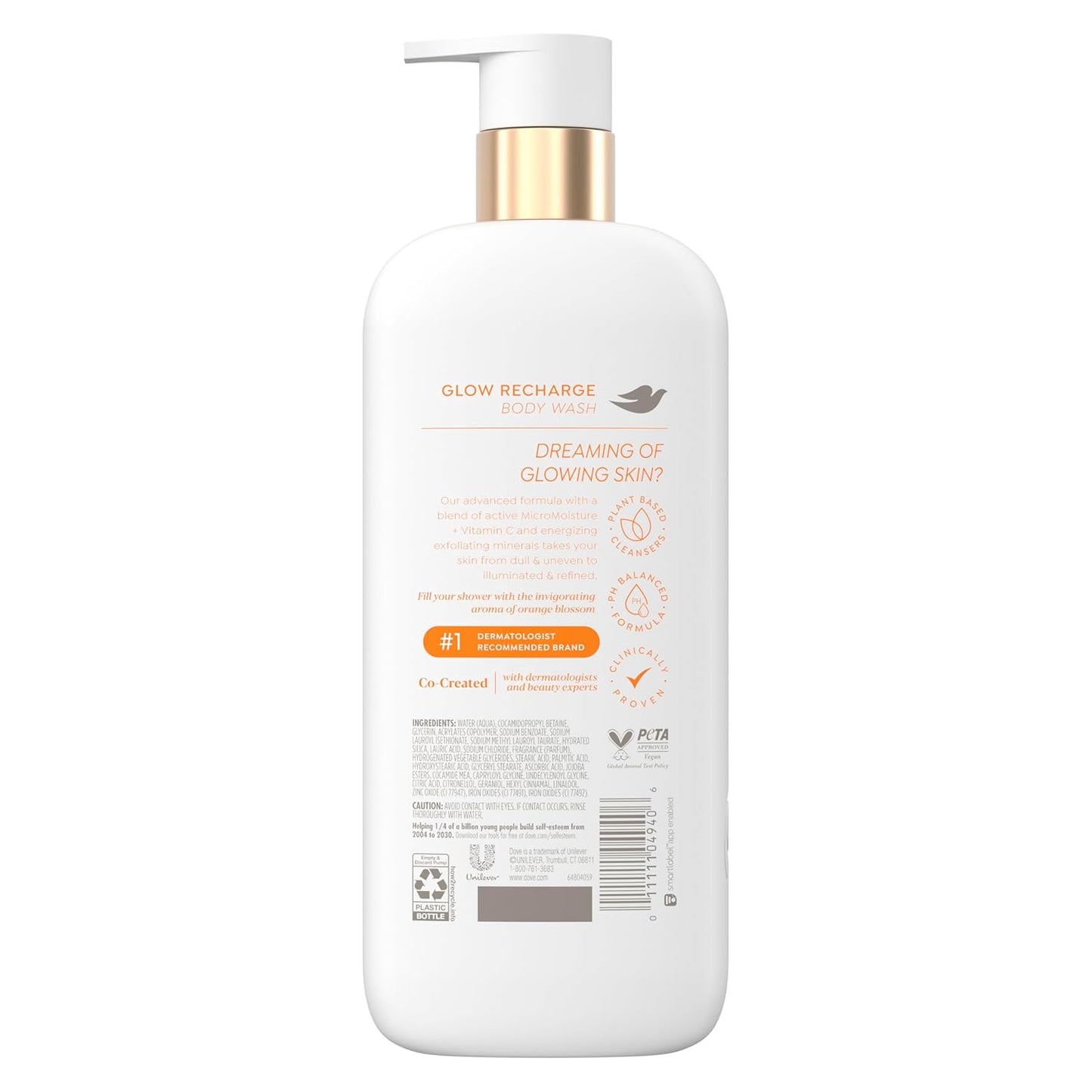 Dove Glow Recharge 3% Brightening Serum with Vit-C Body Wash, 547 ml / 18.5 fl oz