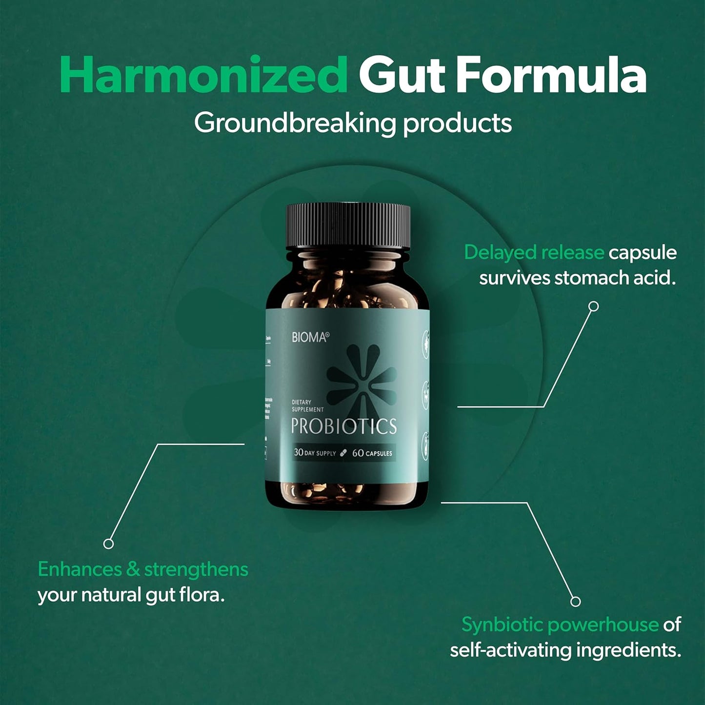 Bioma Probiotics Dietary Supplement, 60 Vegan Capsules