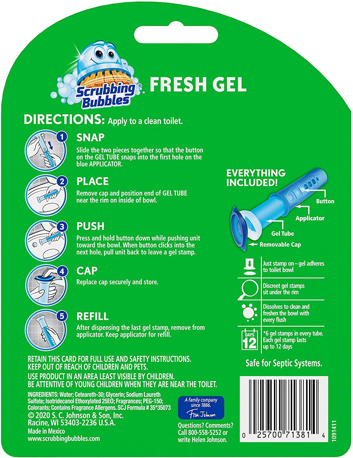 Scrubbing Bubbles Fresh Gel Toilet Bowl Gel Cleaner  6 Stamps