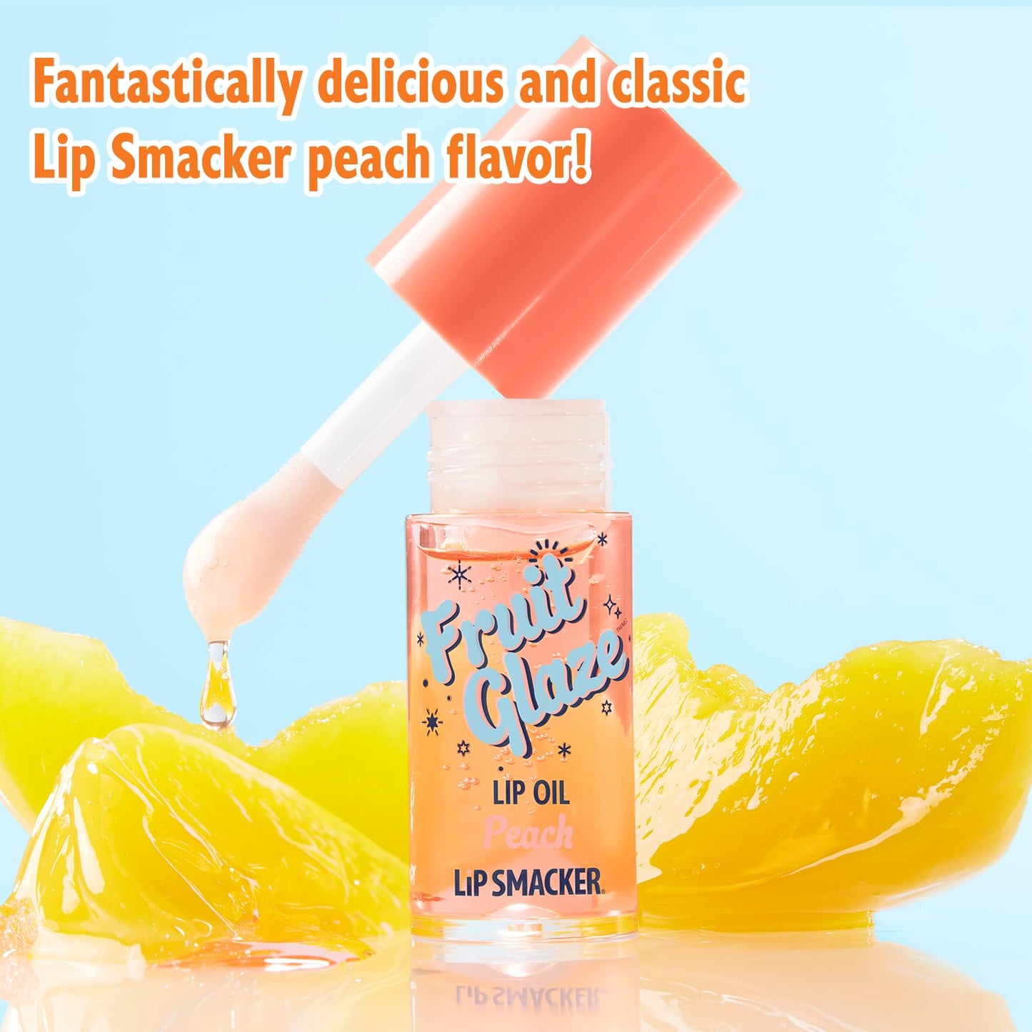 Lip Smacker Fruit Glaze Lip Oil in Peach, 6.35 ml / 0.21 fl oz