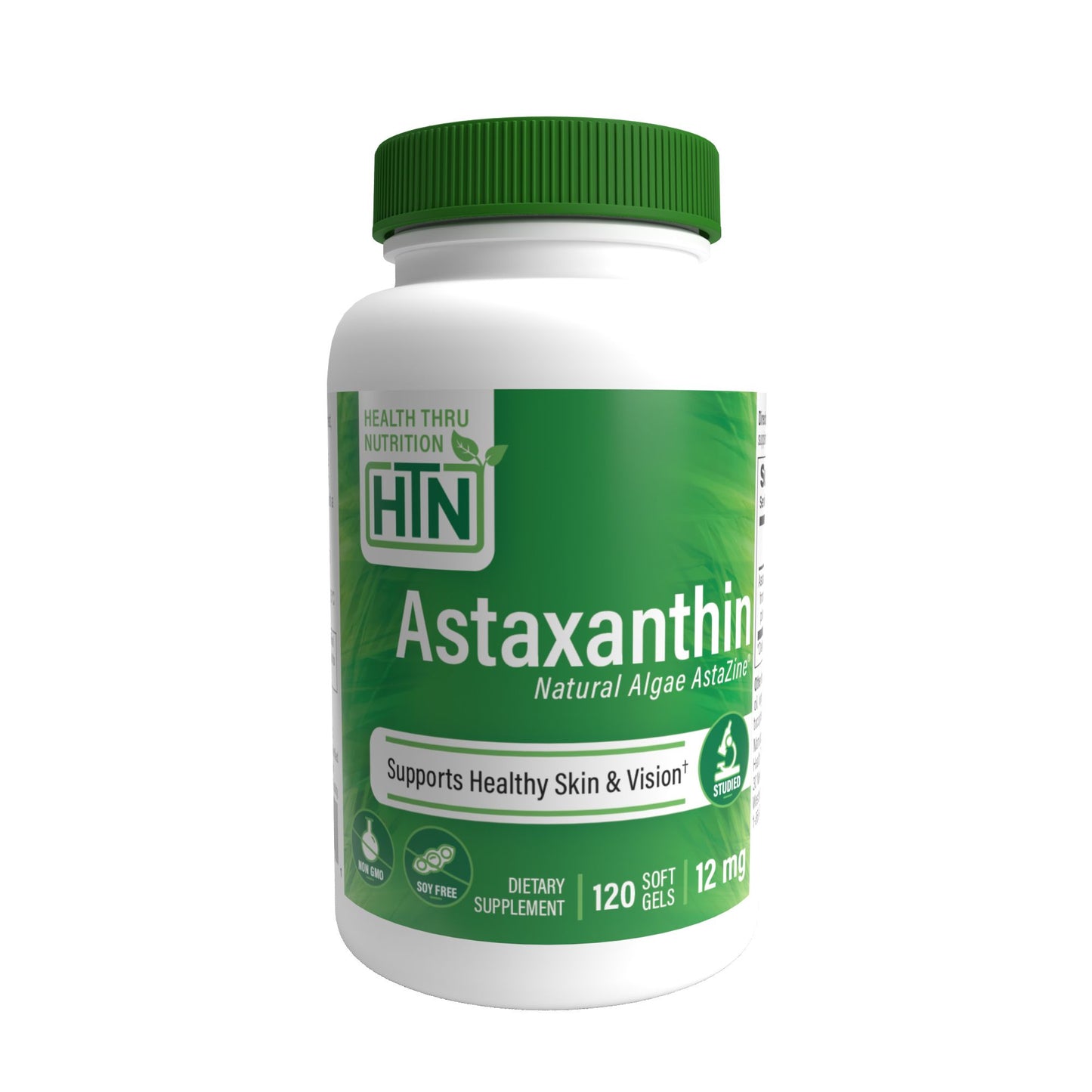 Health Thru Nutrition Astaxanthin Natural Algae AstaZine 12mg 120 Softgels Supports Healthy Skin & Vision