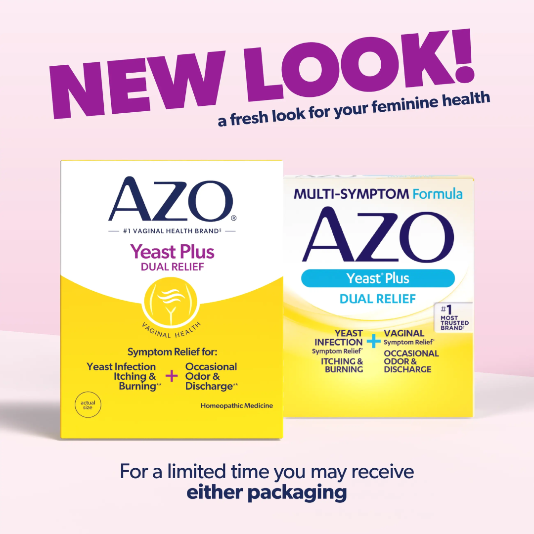 AZO Yeast Plus Dual Relief Yeast & Femine Women Area Symptom Relief 60 Tablets