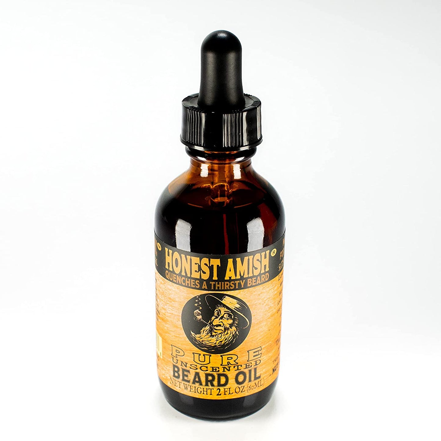 Honest Amish Pure Unscented Beard Oil 2 Oz (60ml)