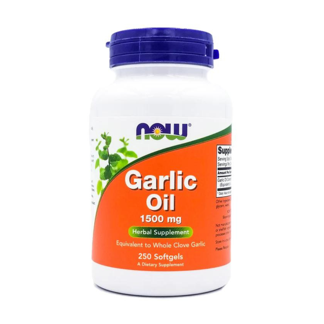 Now Garlic Oil 1500mg Herbal Supplement, 250 Softgels