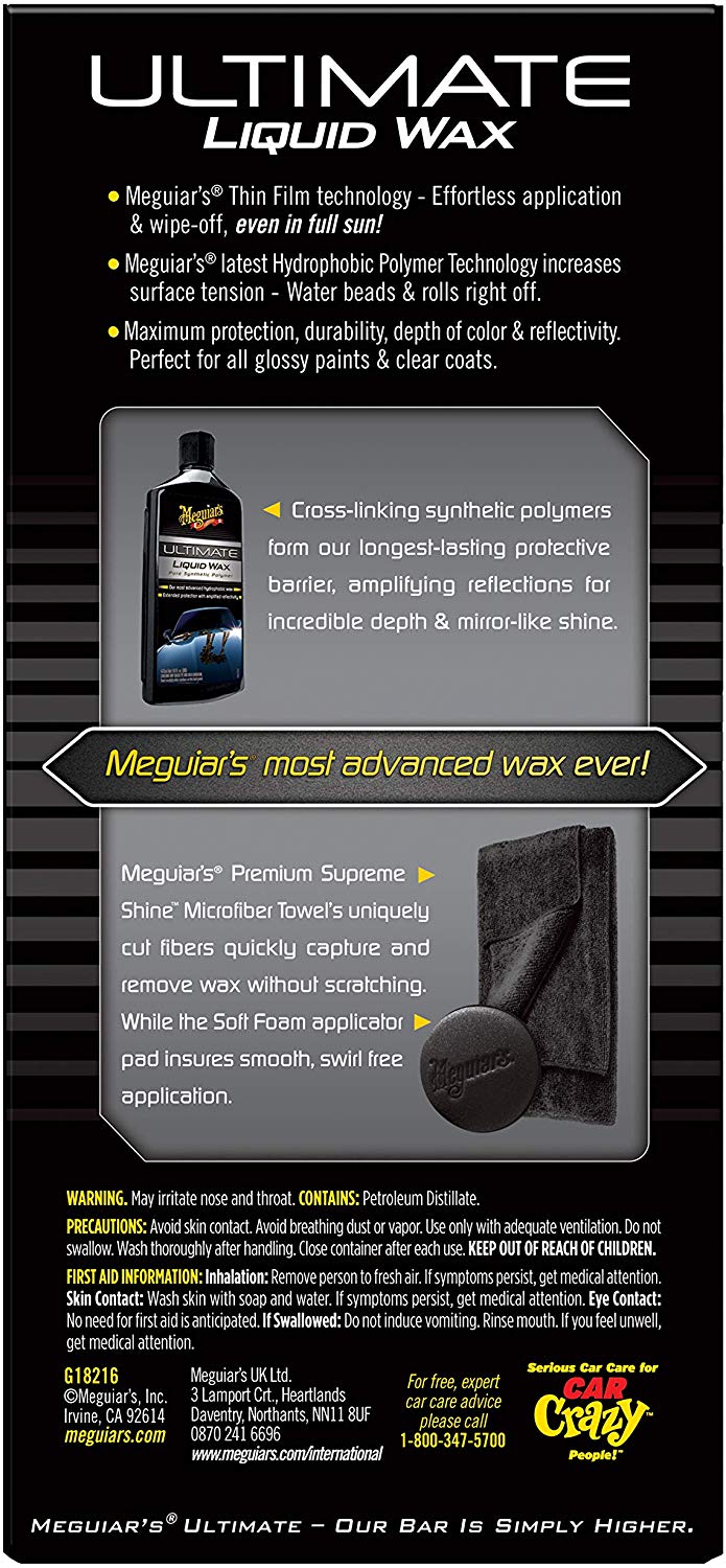Meguiar's G18216 Ultimate Liquid Wax, 16 Fluid Ounces