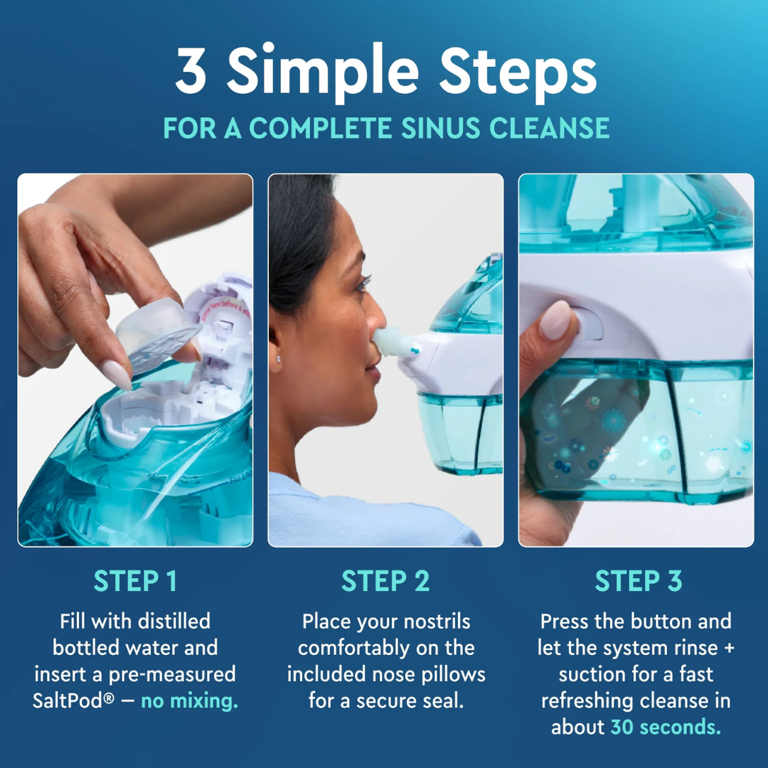 Navage Nasal Care Saline Irrigation Nose Cleaner & 20 SaltPod Capsules
