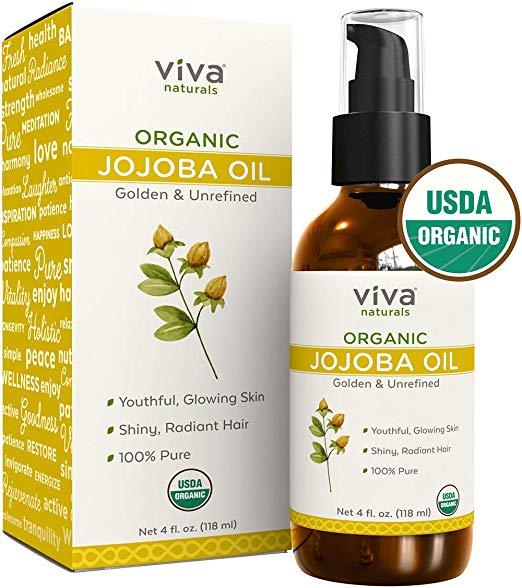 Viva Naturals Organic Jojoba Oil, Golden & Unrefined 4 fl. oz