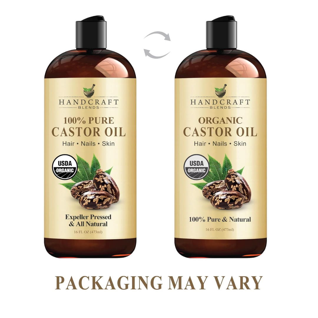 Handcraft Blends Organic Castor Oil USDA Organic 100% Pure & Natural 16 fl. oz. (473mL)