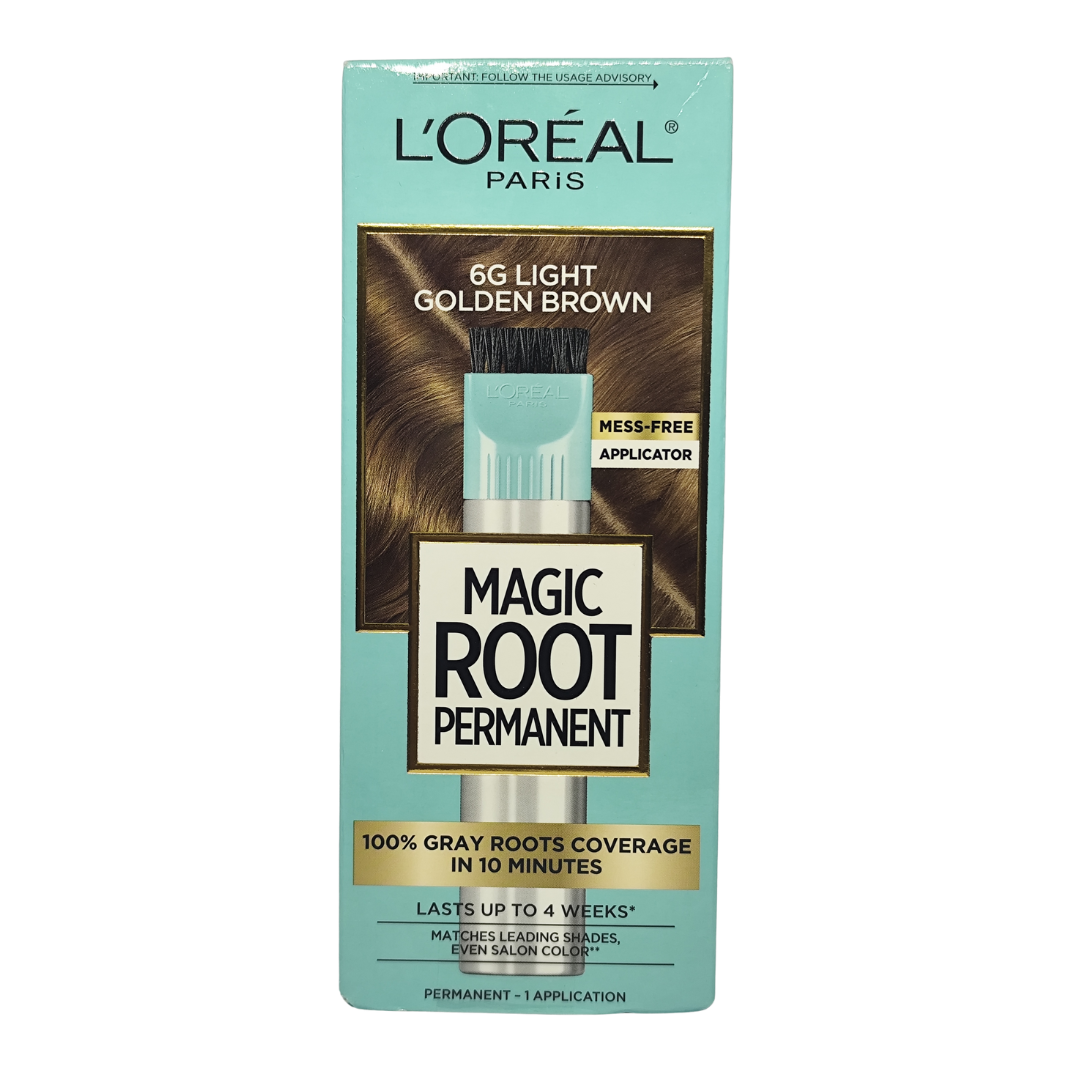 Loreal Paris Magic Root Permanent Hair Color, 6G Light Golden Brown, No-Mess Applicator