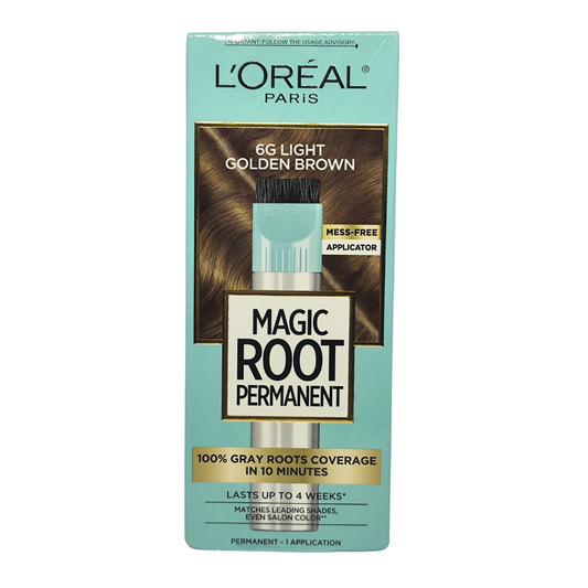 Loreal Paris Magic Root Permanent Hair Color, 6G Light Golden Brown, No-Mess Applicator