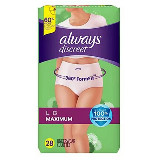 Always Discreet Incontinence & Postpartum Incontinence Underwear for Women (1 Count)