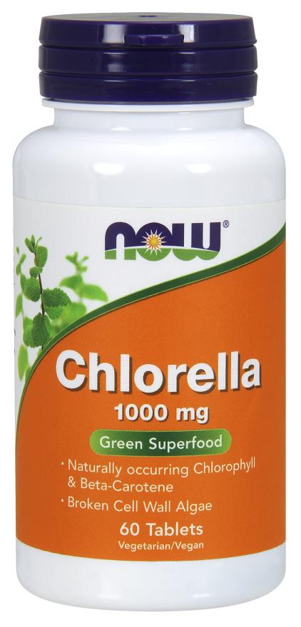 NOW Chlorella 1000 mg, Green Superfood 60 Tablets