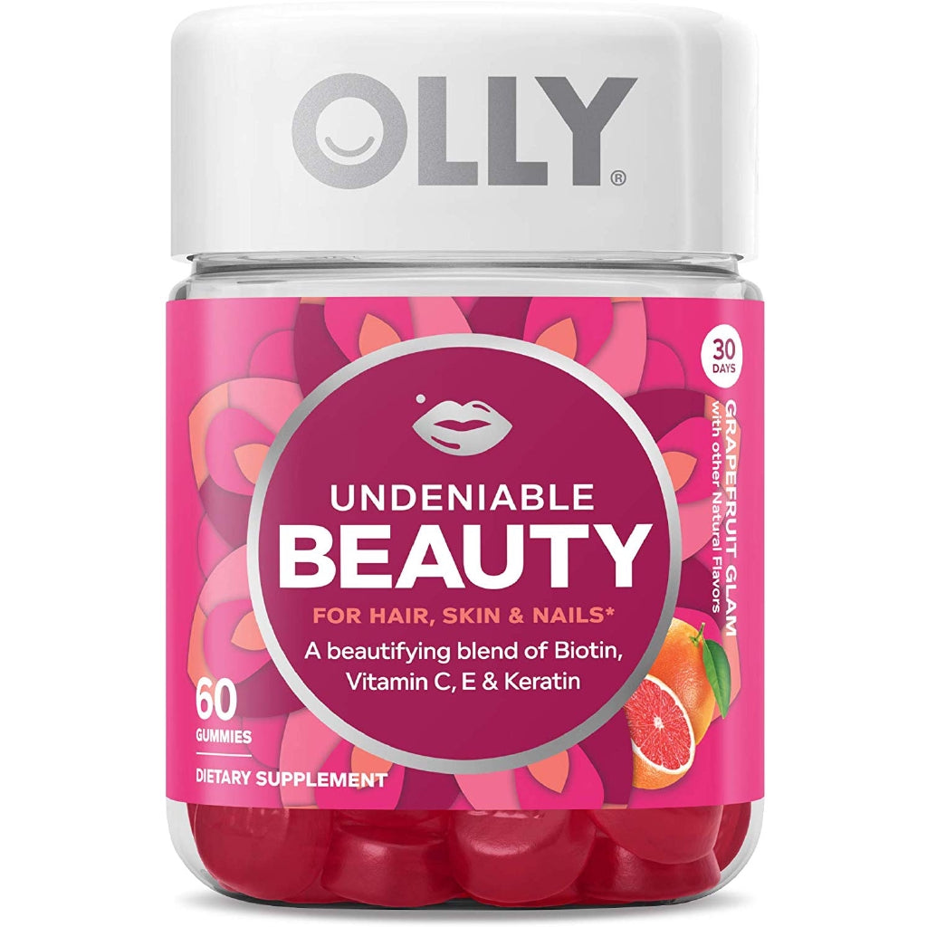 OLLY Undeniable Beauty Supplements, Grapefruit Glam (60 Gummies)