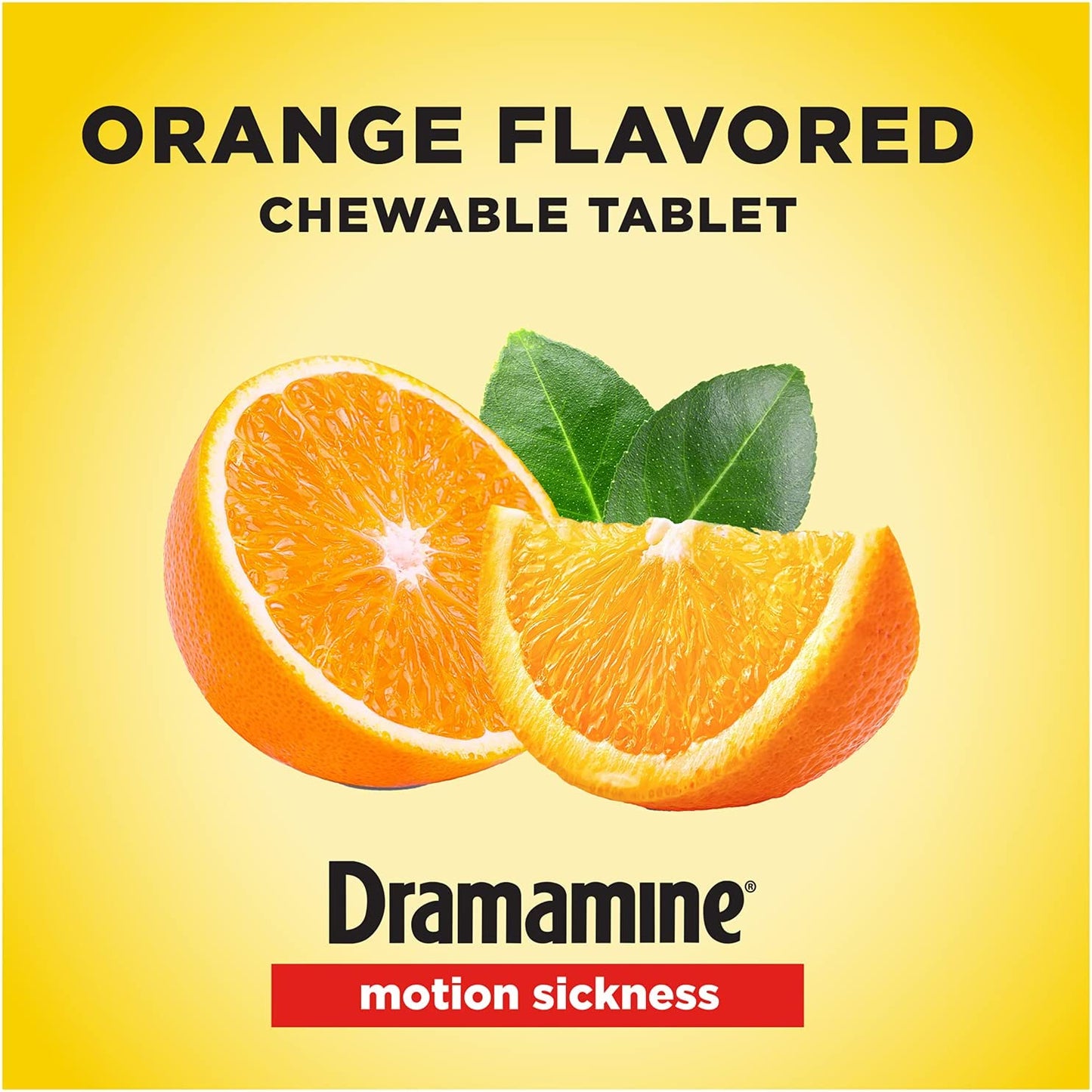 Dramamine Motion Sickness Chewable Dual Action 8 Orange Flavored Tablets