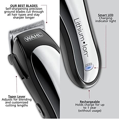 Wahl Lithium Ion Complete Rechargeable Cordless Haircut & Touch Up Kit 79600-2101P