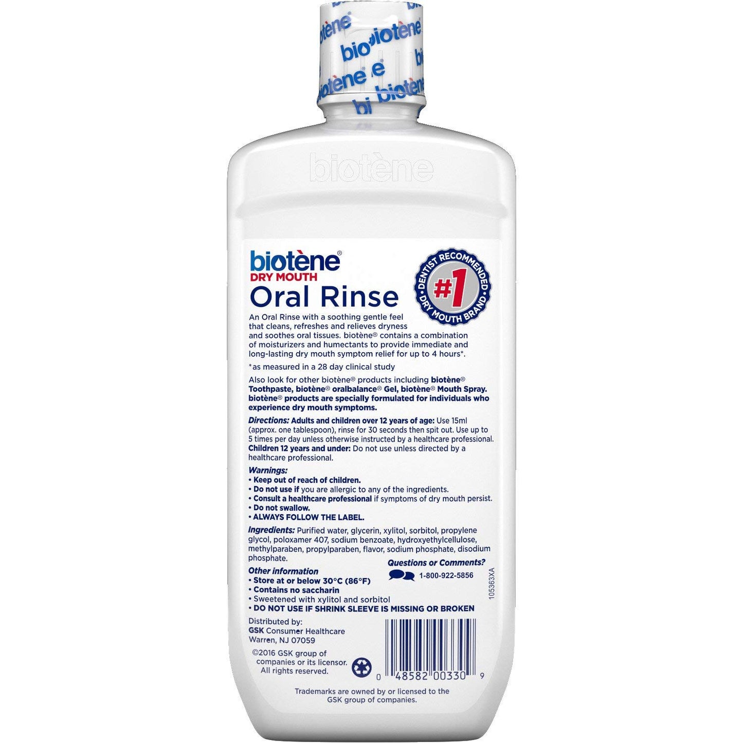 Biotene Dry Mouth Oral Rinse, Fresh Mint, 16 fl.oz / 473ml
