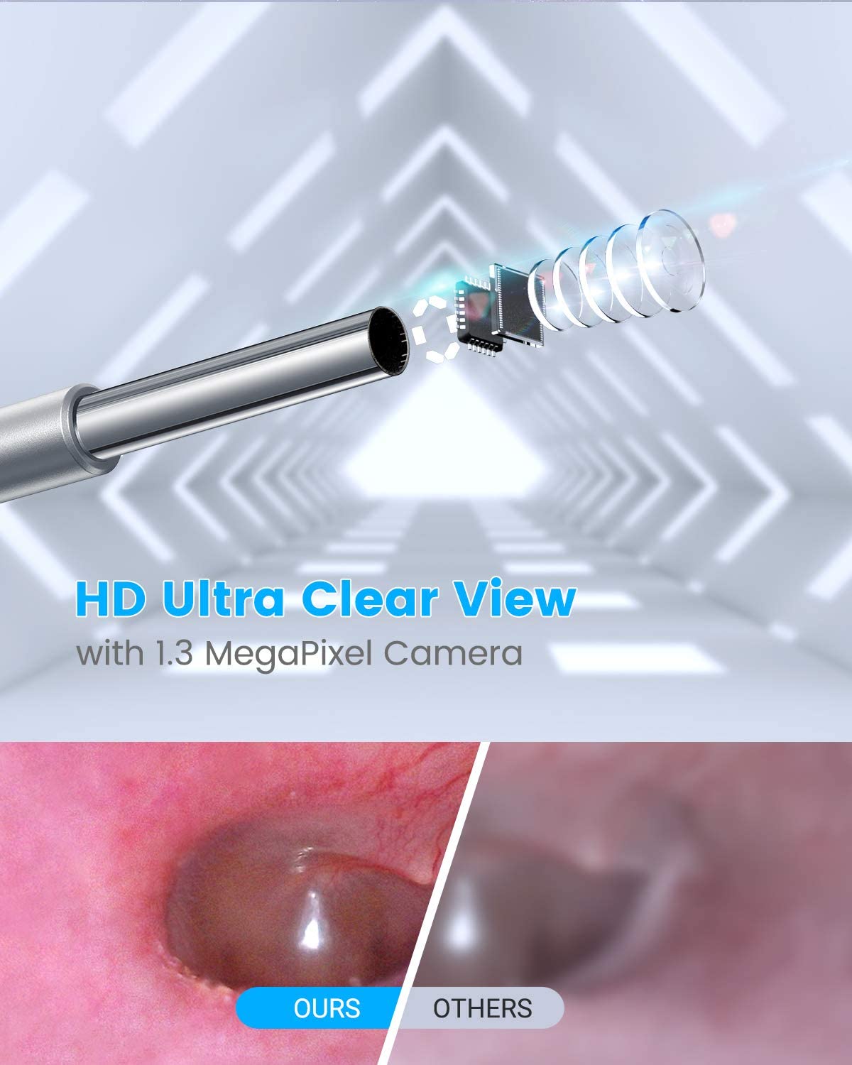 Anykit Ear Wax Removal Tool Ear Camera with Wax Remover, Ear Endoscope with LED Lights, Ear Cleaning Camera with Ear Spoon