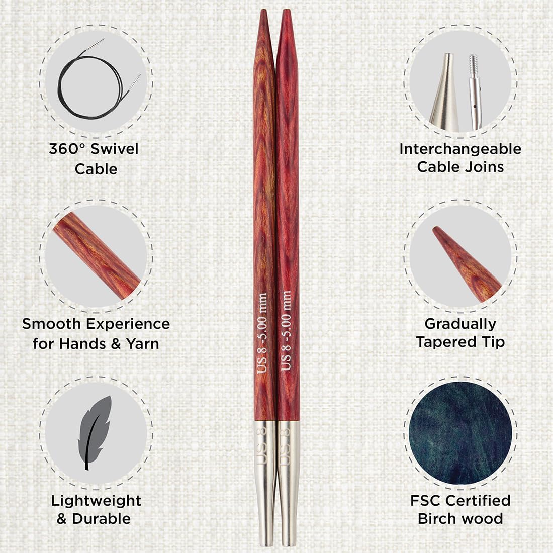 KnitPro Symfonie Dreamz Normal Interchangeable Needle Set, 13 cm