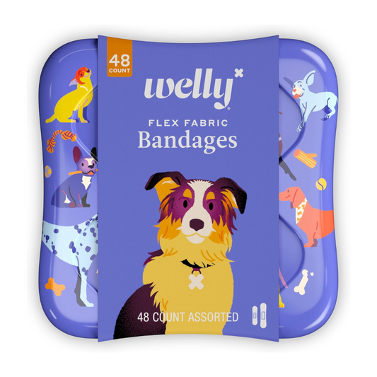 Welly Flex fabric Bandages 48 Count Assorted (Dog Patterns)