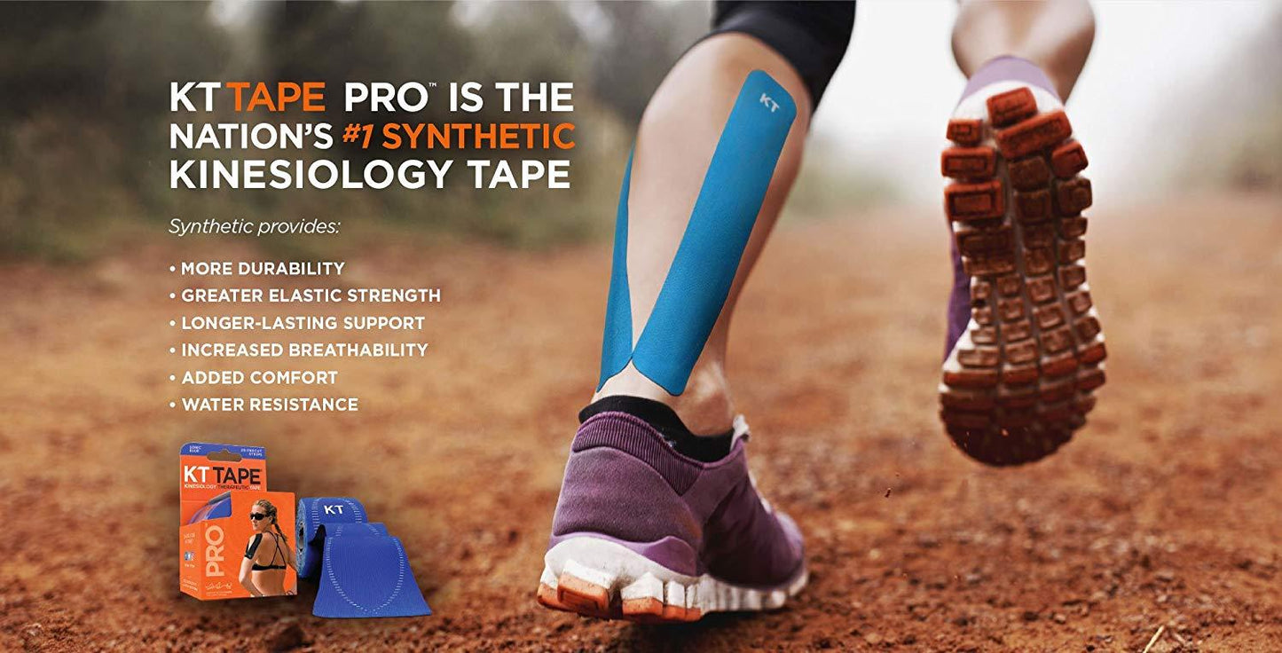 KT Tape Pro Kinesiology Therapeutic Sports Tape 20 Strips, 10" Precut (Jet Black)