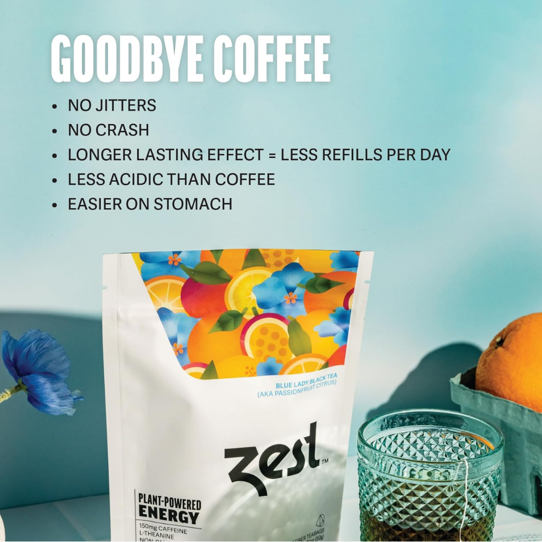 Zest Blue Lady Passionfruit Citrus Black Tea, 20 Teabags