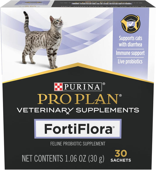 Purina Pro Plan Veterinary Supplements FortiFlora Cat Probiotic Powder, 30 Sachets 1.06 oz / 30g