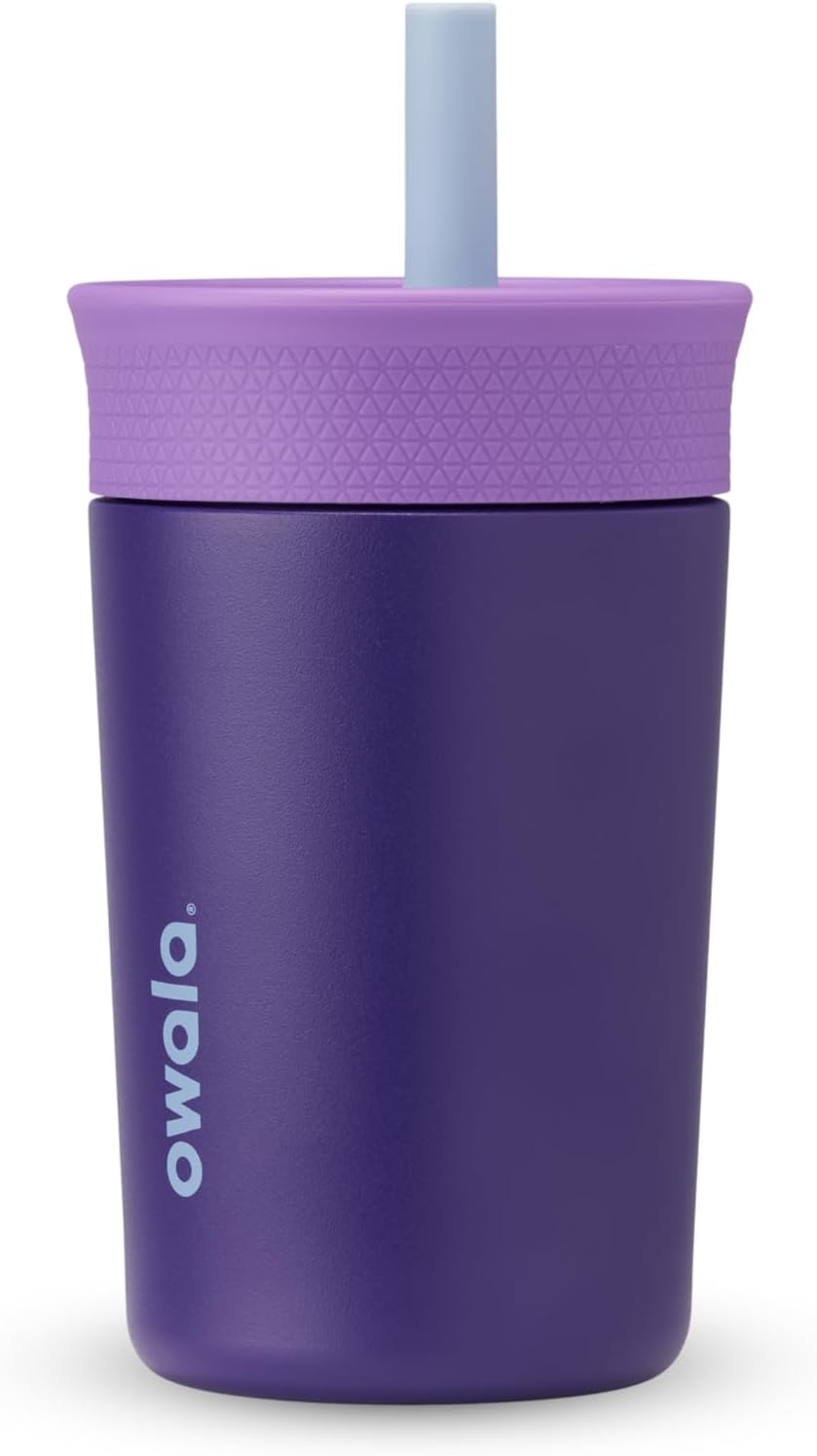 Owala Kids Insulation Stainless Steel Tumbler with Flexible Straw, 12 Oz