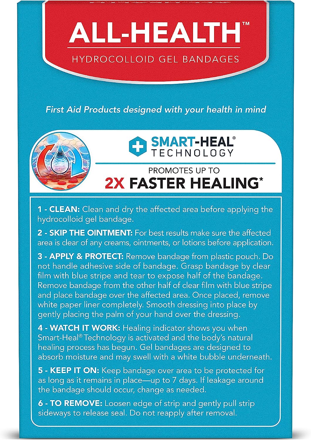 All Health Advanced Fast Healing Gel Bandages Faster Healing 8 Bandages 19mm x 73mm