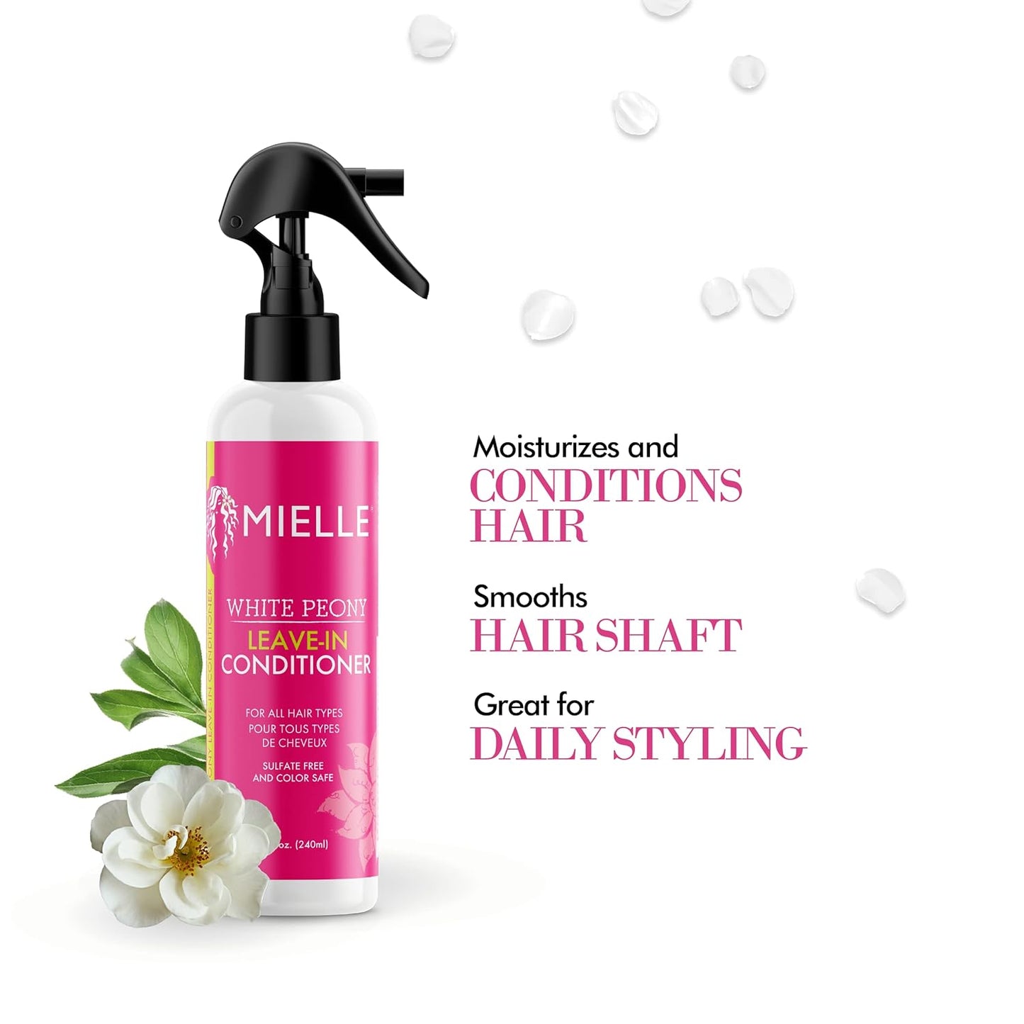 Mielle White Peony Leave-In Conditioner For All Hair Types 8 fl oz (240ml)