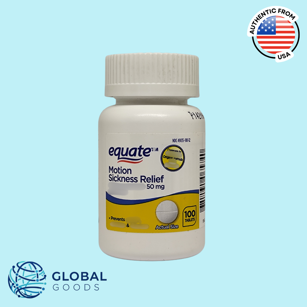 Equate Motion Sickness Relief 50 mg, 100 Tablets