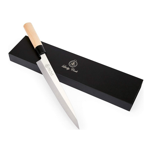 Sashimi Sushi Knife Very Sharp Stainless Steel Blade & Traditional Wooden Handle 10 Inch