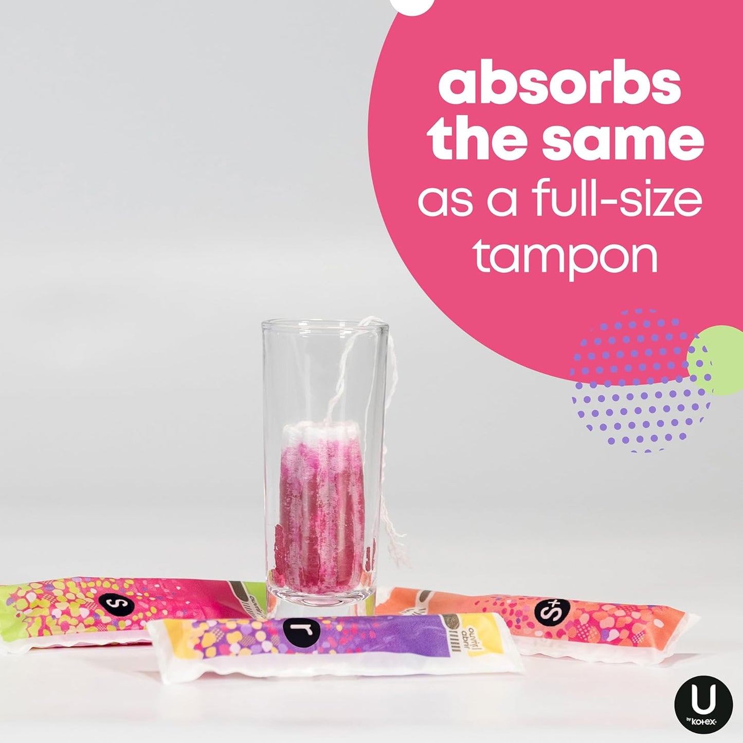 U by Kotex Compact Unscented Tampons, 45 Pieces