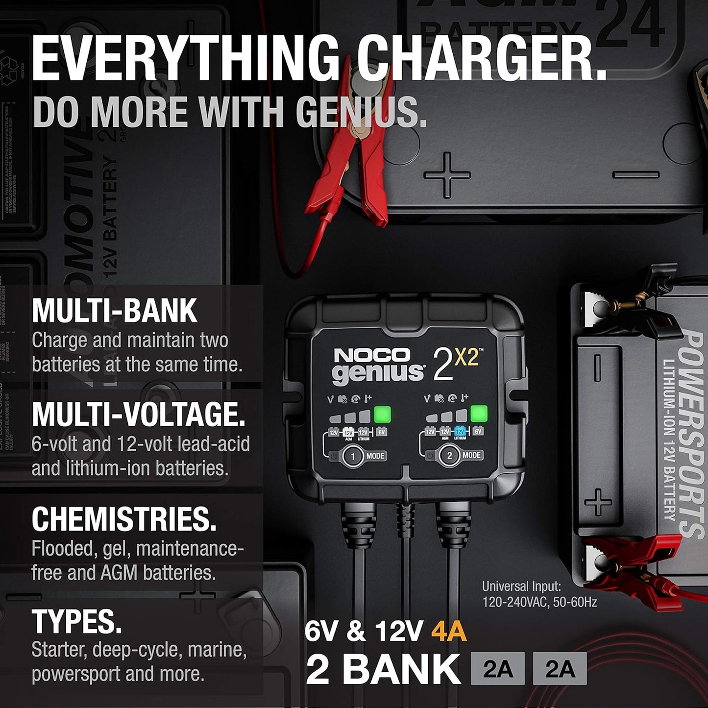 NOCO GENIUS2X2 2-Bank Battery Charger