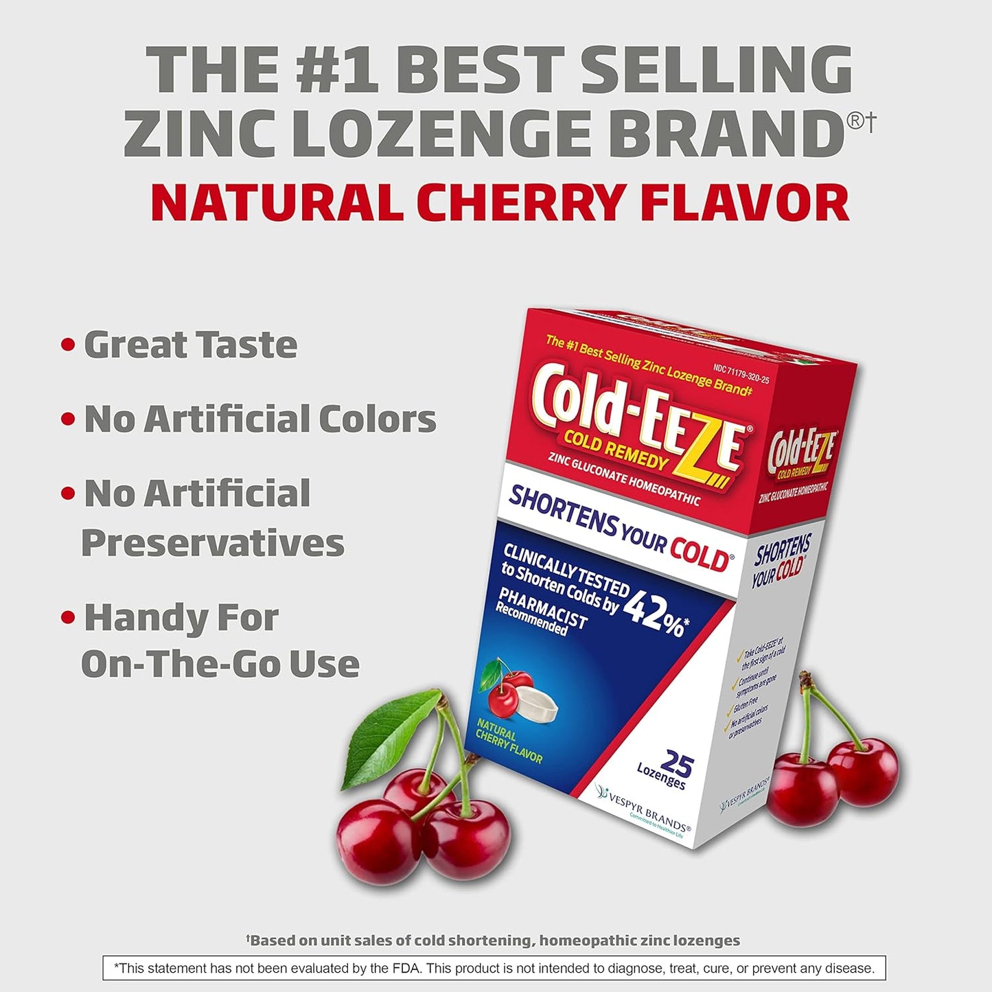 Cold-Eeze Shortens Your Cold Natural Cherry Flavor 25 Lozenges