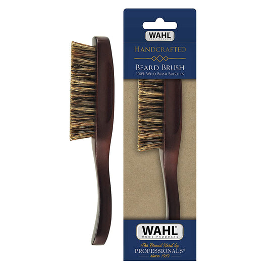 WAHL Handcrafted Handheld Beard Brush with 100% Wild Boar Bristles for Grooming & Styling