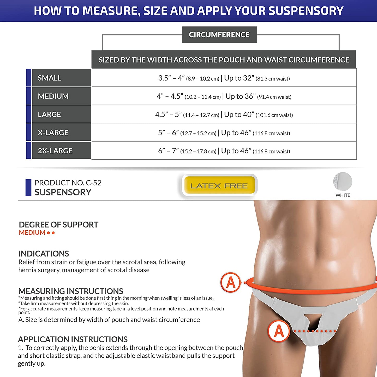 Champion Scrotal Suspensory Large Mesh Pouch, Breathable & Non-Elastic (C-52), Large