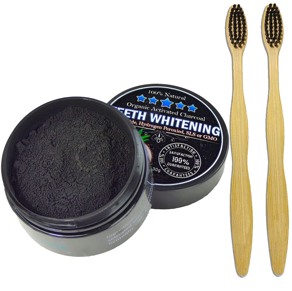 100% Natural Organic Activated Charcoal Teeth Whitening, 30g