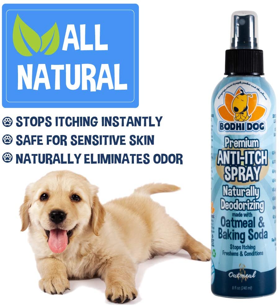 Bodhi Dog Premium Anti-Itch Spray Naturally Deodorizing Made with Oatmeal & Baking Soda, 8 fl.oz / 240ml