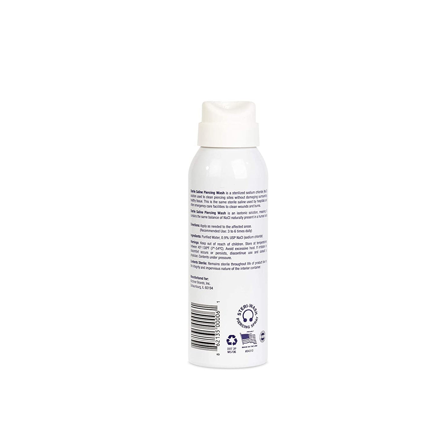 Steri-Wash Sterile Saline Piercing Wash Spray, 3 fl oz / 90 ml