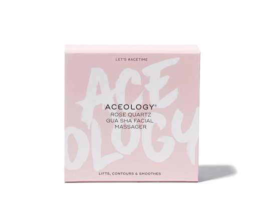 ACEOLOGY Rose Quartz Gua Sha Facial Massager Lifts Contours and Soothes