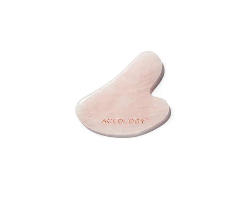 ACEOLOGY Rose Quartz Gua Sha Facial Massager Lifts Contours and Soothes